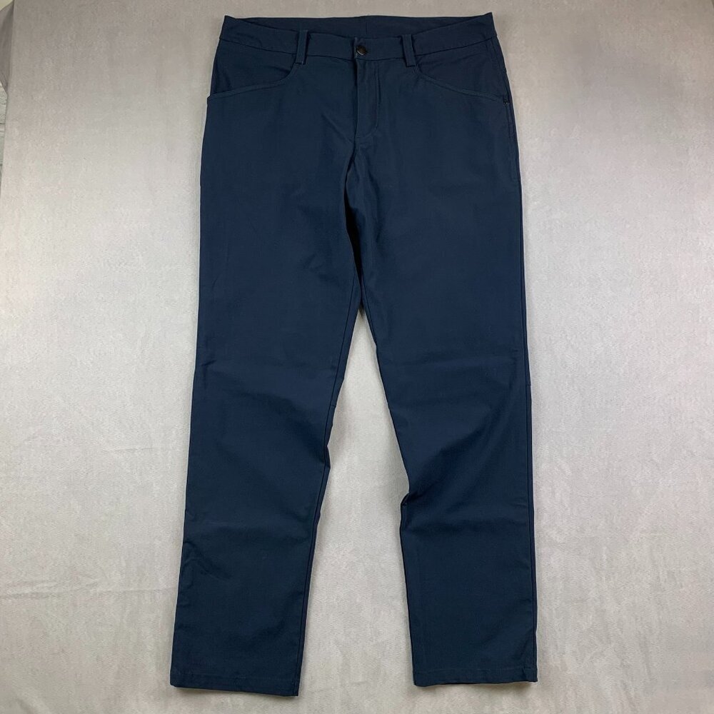 Lululemon Mens Pants 36 Navy Blue Chino Commission Pant Classic Warpstreme 36x33